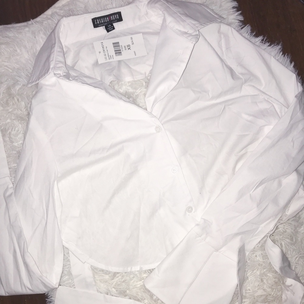cropped button up